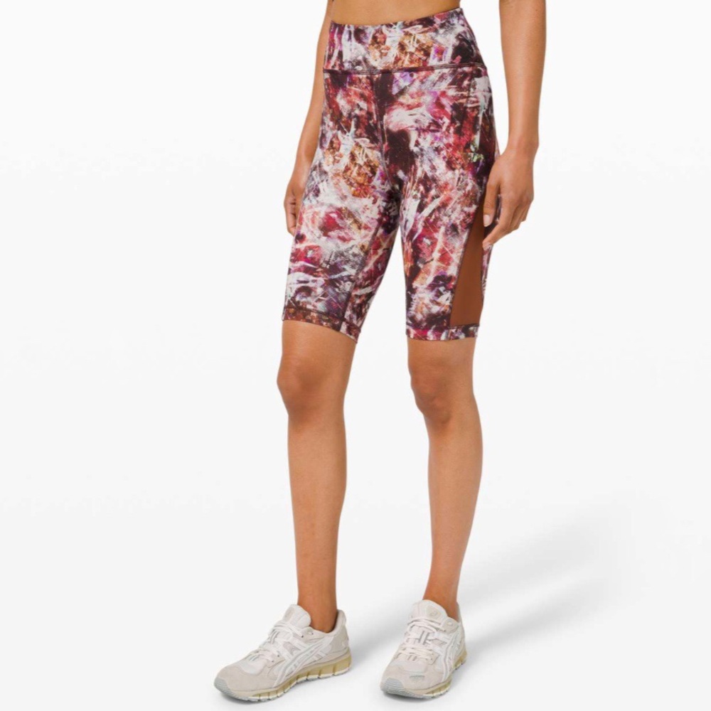 Lululemon | Everlux and Mesh High Rise Short 10" Urbantricity Multi Dark Size 4